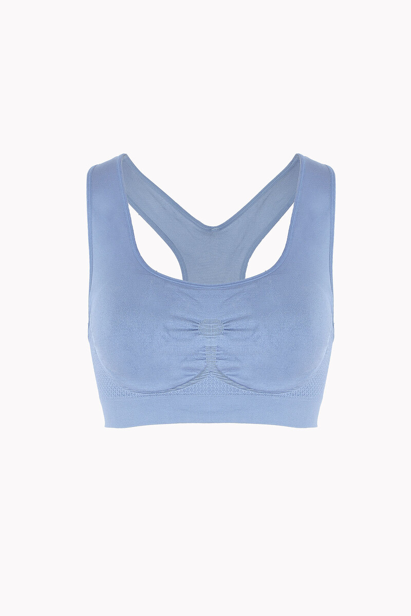 Gri Active Kalın Askılı Seamless Sporcu Büstiyer - 1