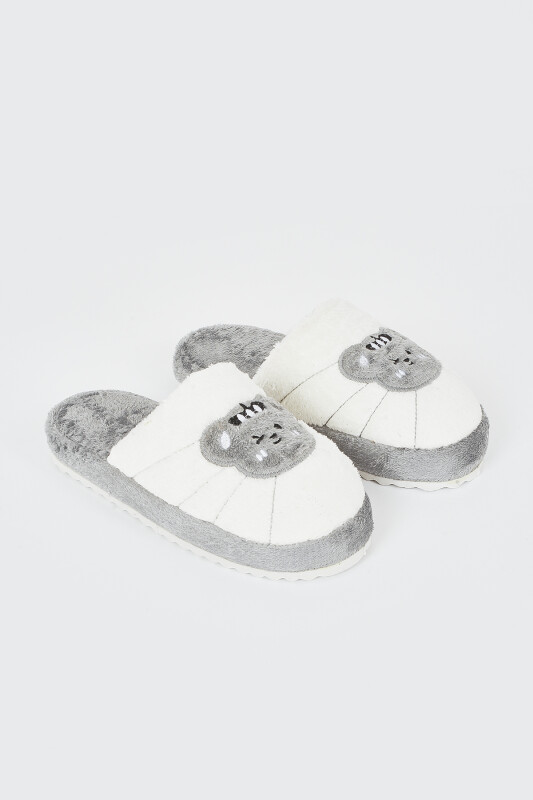 Gri Eğlenceli Figür Ev Terliği - NBB