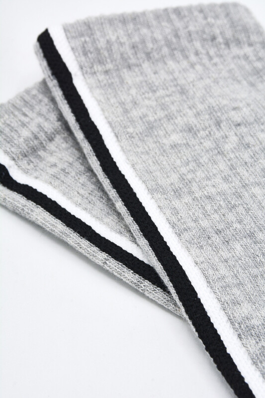 Gri Erkek Çizgili Uzun Çorap - NBB