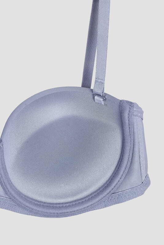 Gri Latina Destekli Straplez Sütyen - LOYA