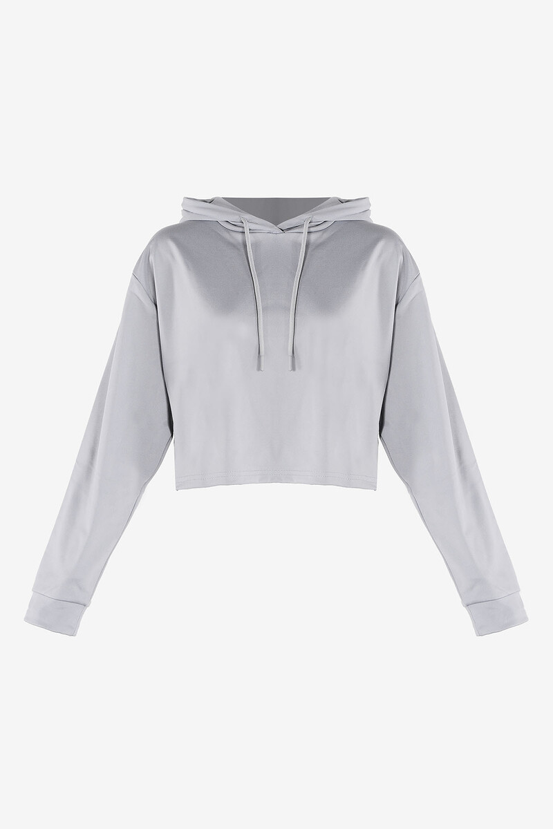Gri Loya Start Kapüşonlu Oversize Sweatshirt - 1