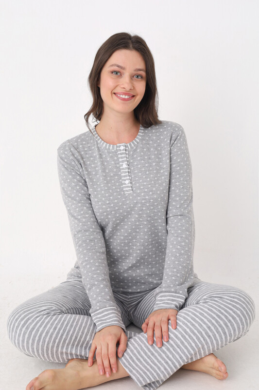 Gri Patlı Pijama Takımı - NBB