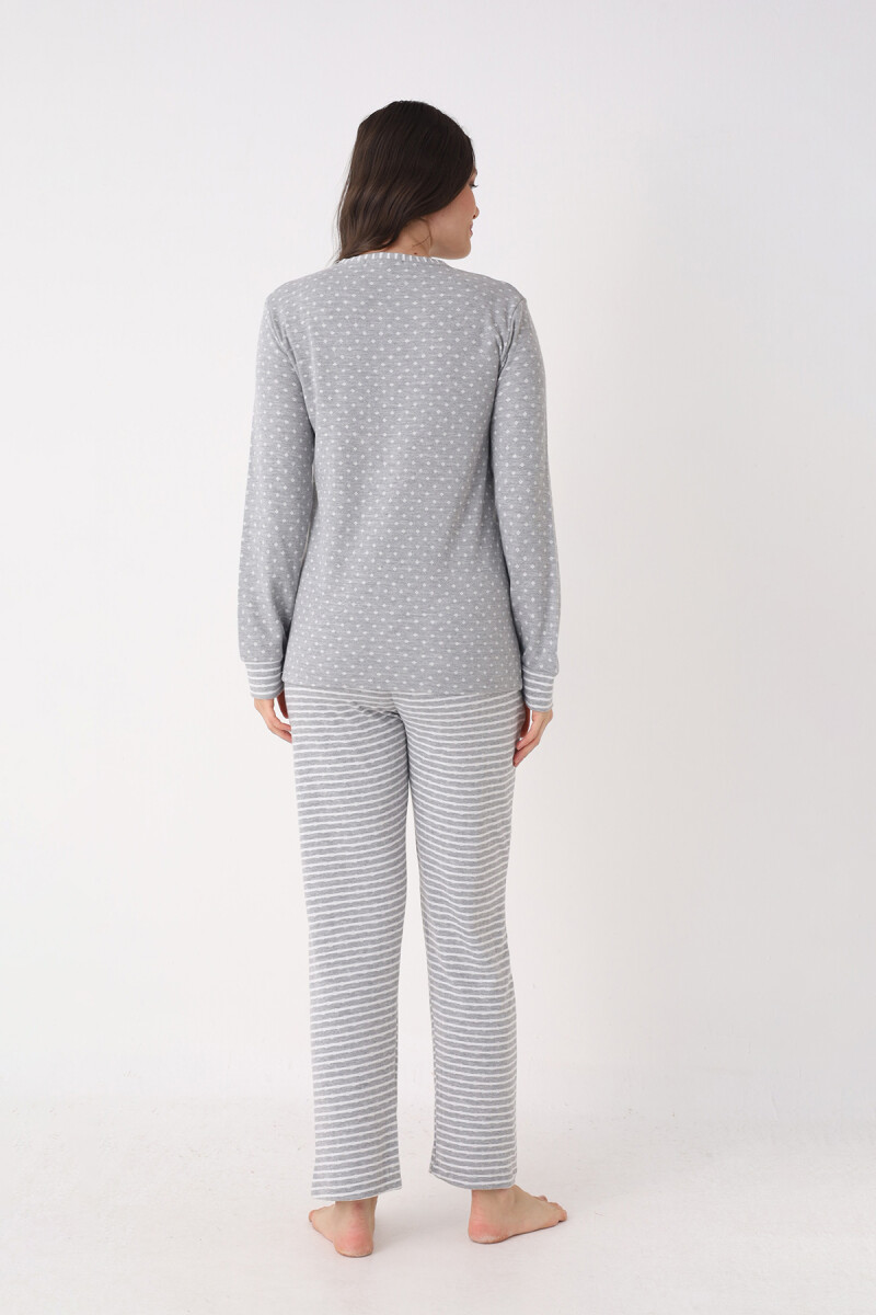 Gri Patlı Pijama Takımı - 2