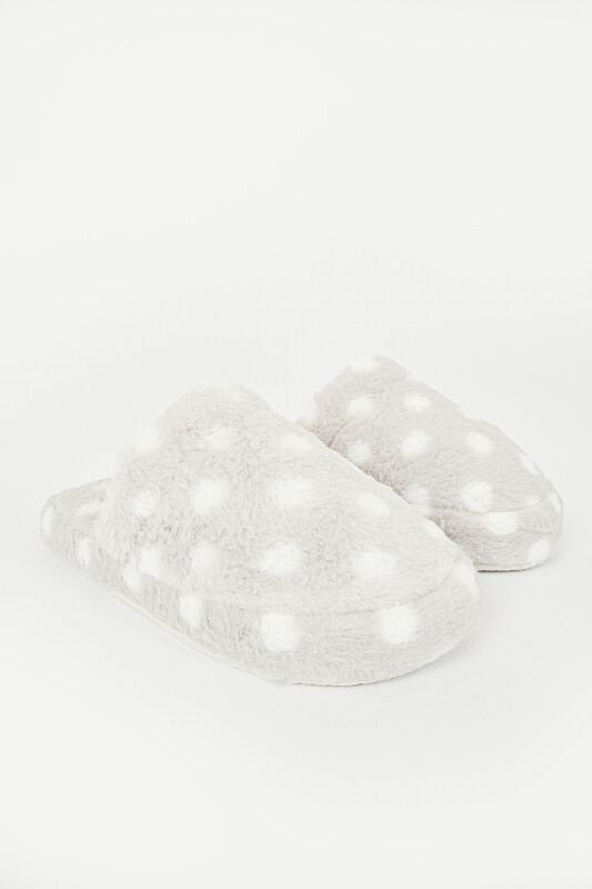 Gri Puantiyeli Ev Terliği - NBB