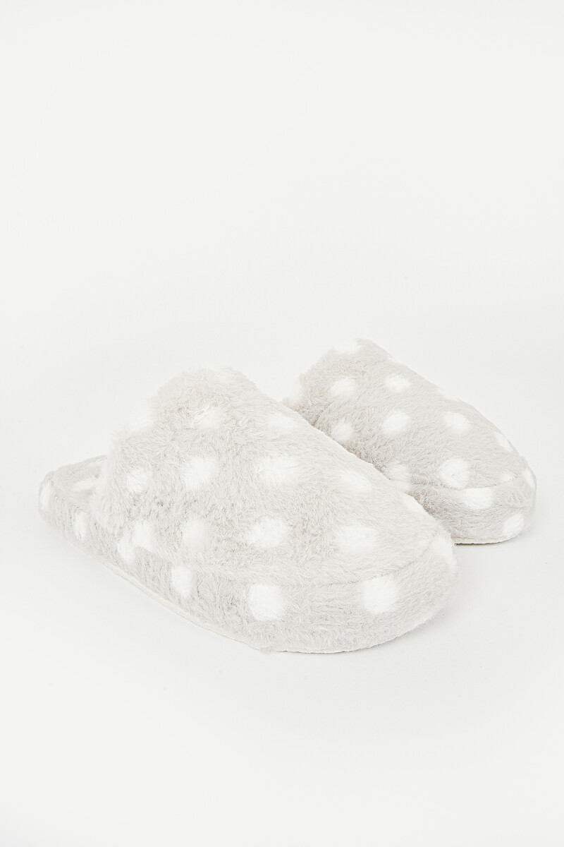 Gri Puantiyeli Ev Terliği - 1