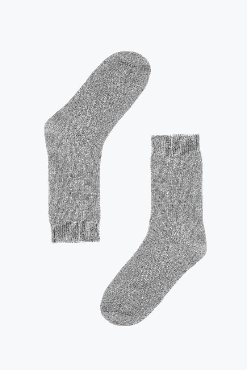 Gri Purista Soft Uzun Soket Çorap - 1