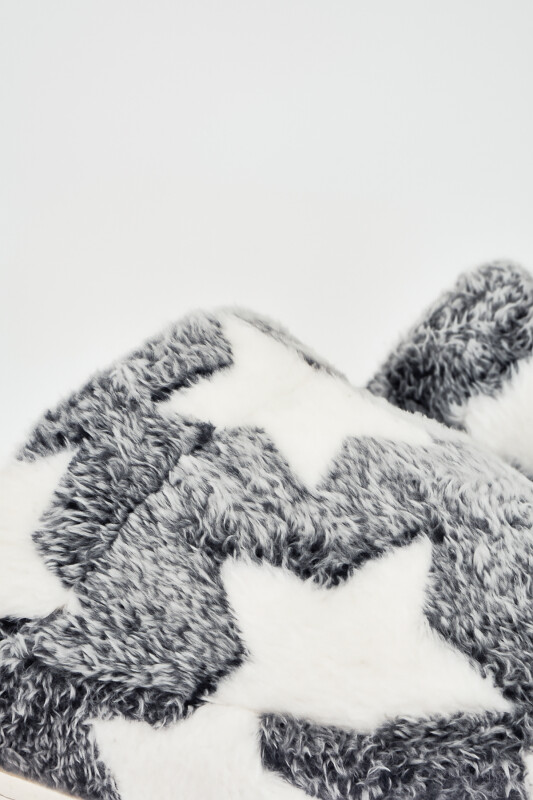 Gri Yıldızlı Atom Ev Terliği - 