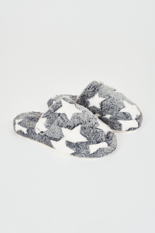 Gri Yıldızlı Atom Ev Terliği - NBB