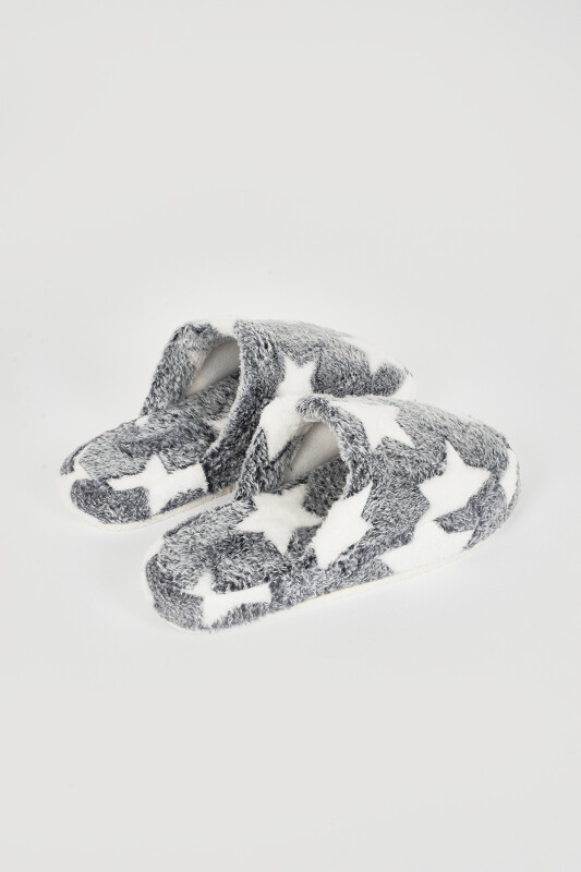 Gri Yıldızlı Atom Ev Terliği - NBB