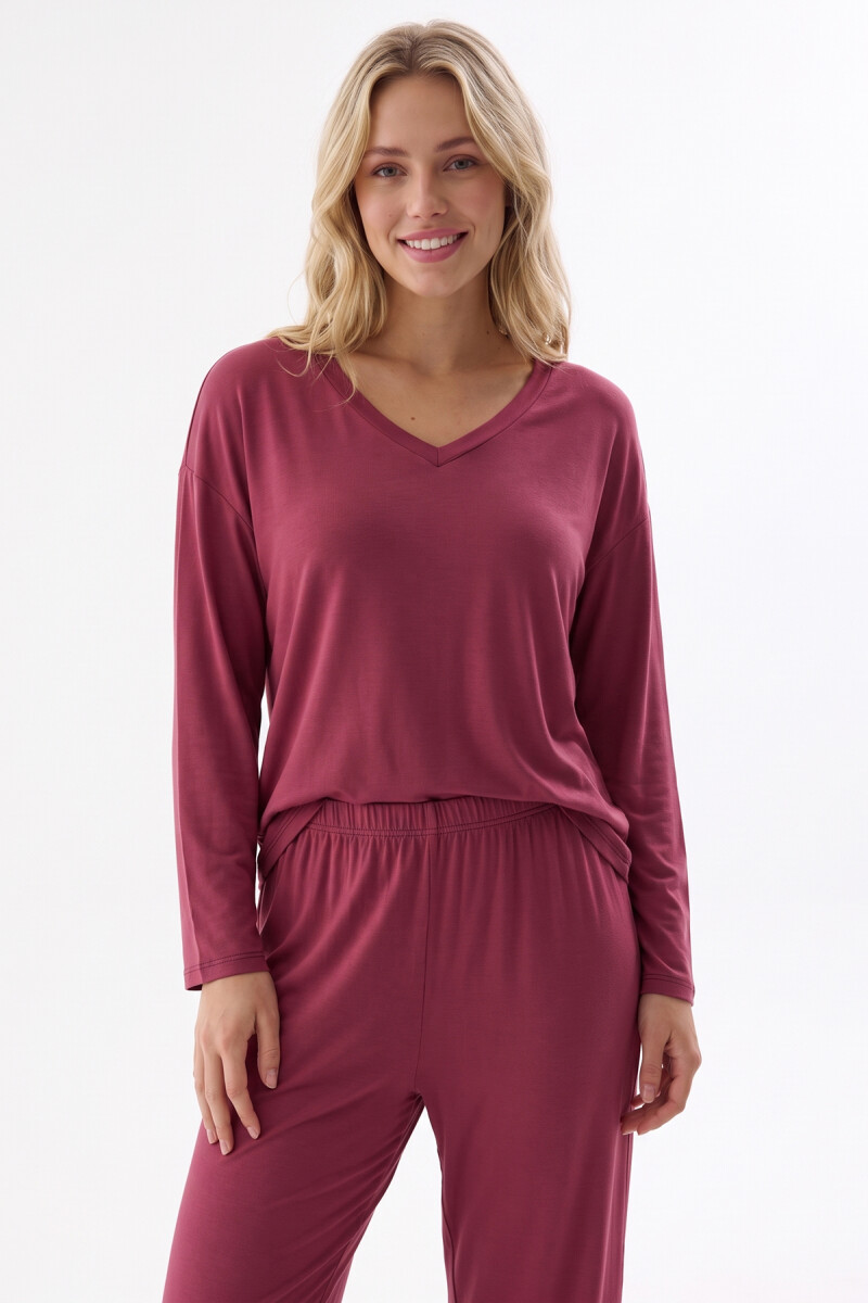 Gülkurusu V Yaka Pijama Takım - 2