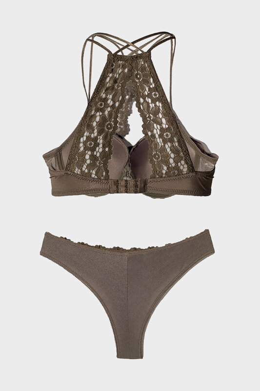 Haki Dantelli Sütyen Külot Takımı - NBB