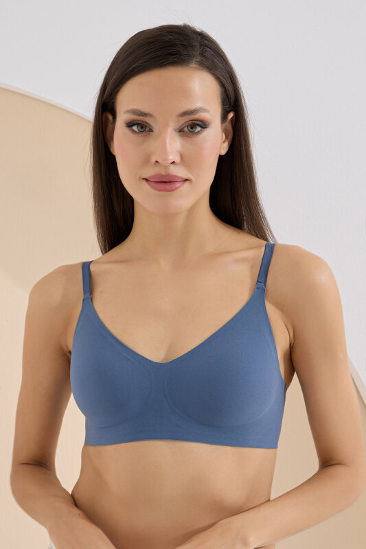İndigo Dikişsiz Lazer Kesim Sütyen - NBB