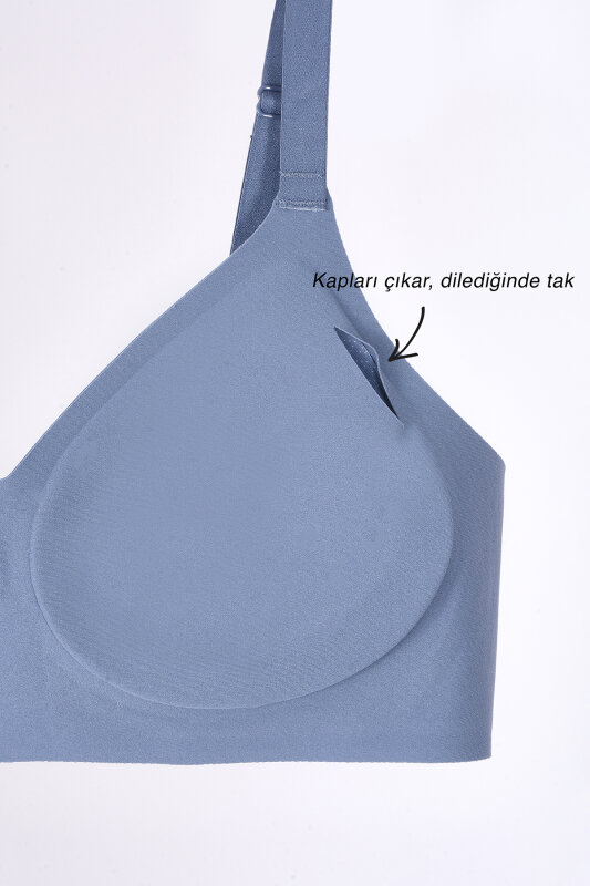 İndigo Dikişsiz Lazer Kesim Sütyen - NBB