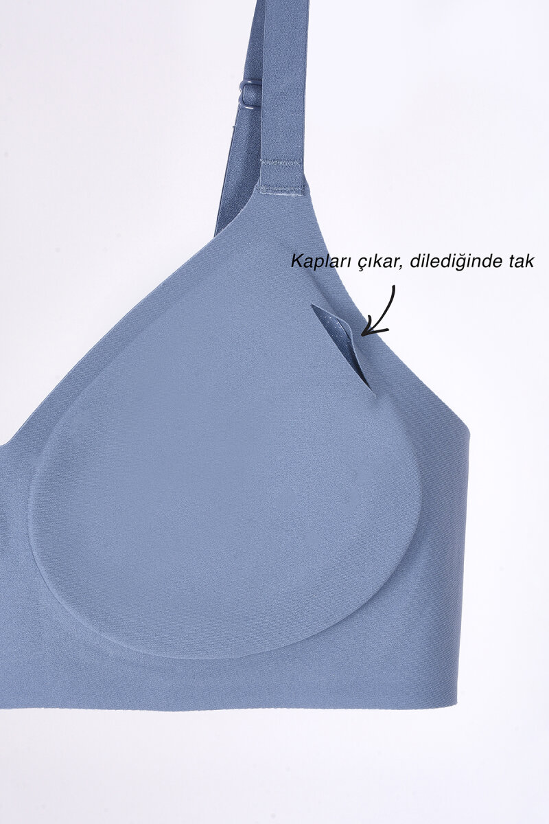 İndigo Dikişsiz Lazer Kesim Sütyen - 4
