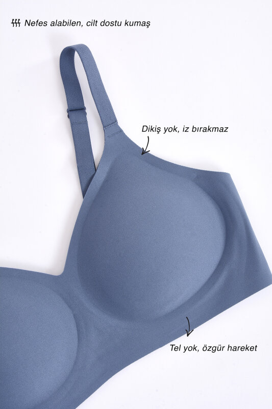 İndigo Dikişsiz Lazer Kesim Sütyen - NBB