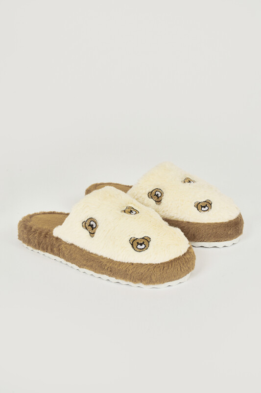 Kahve Ayıcıklı Kapalı Ev Terliği - NBB