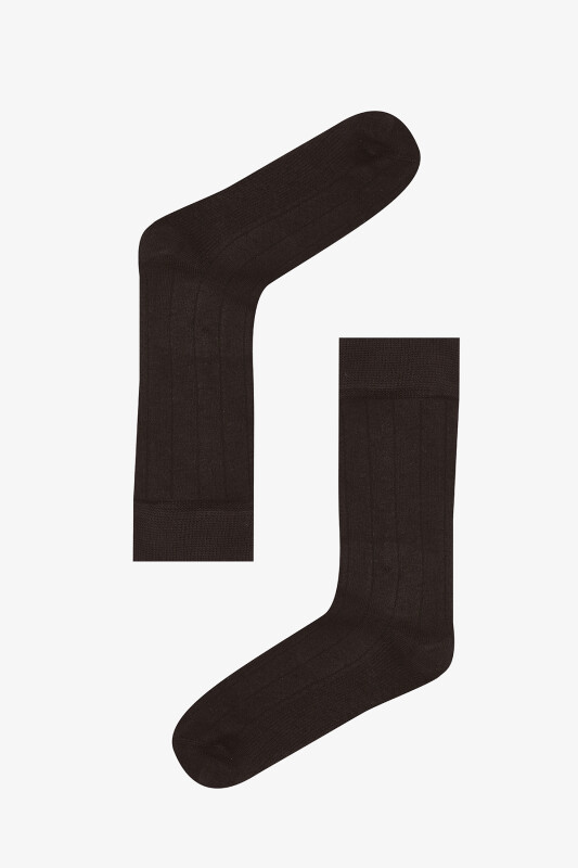 Kahverengi Çizgi Desenli Çorap - NBB