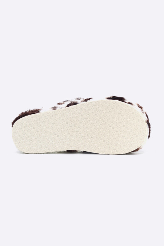 Kahverengi Desenli Yumuşak Ses Yapmaz Ev Terliği - PIJAMONI