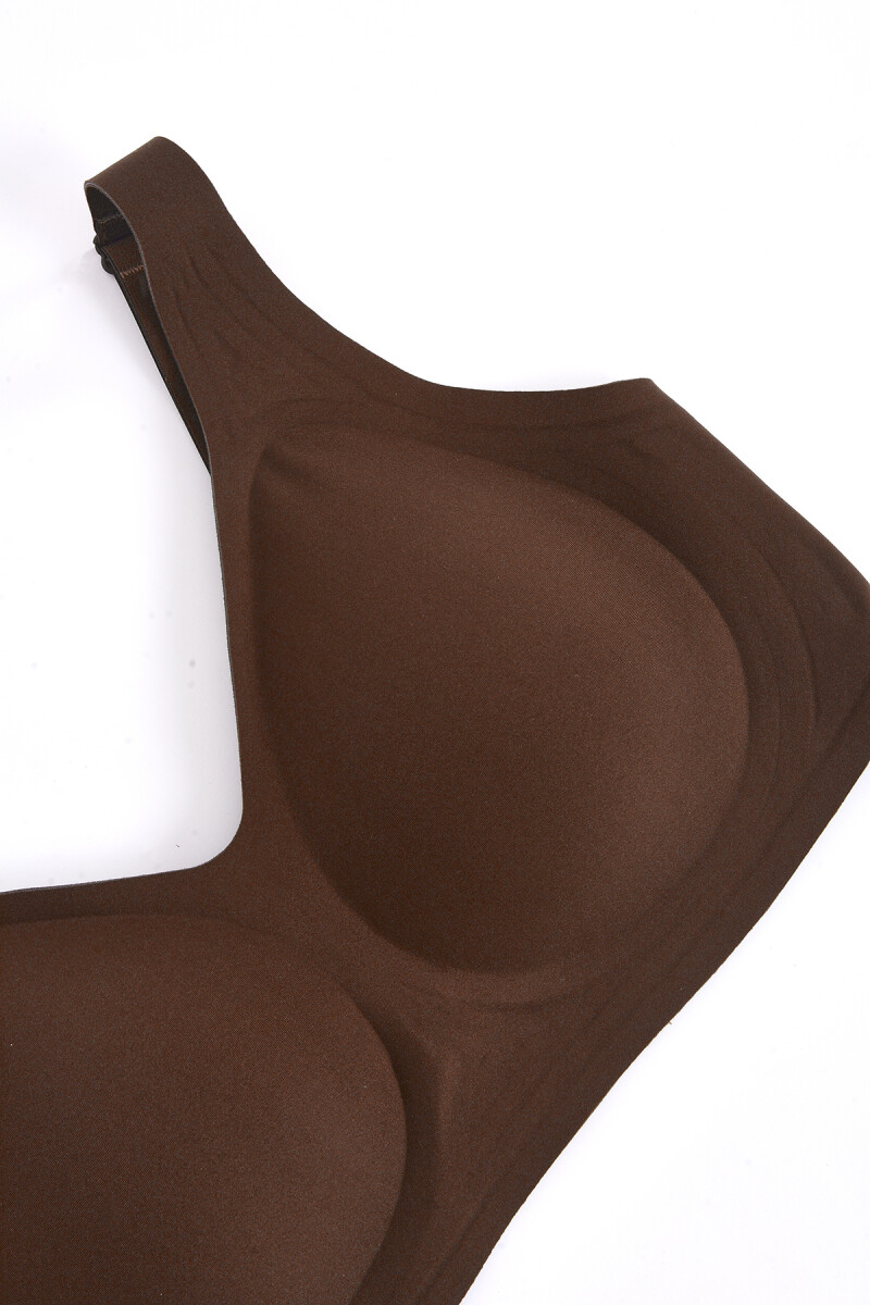 Kahverengi Dikişsiz Desteksiz Toparlayıcı Sütyen - 4