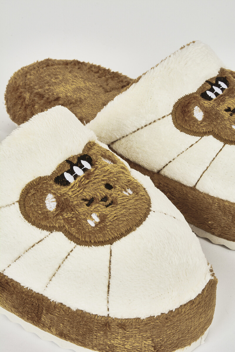 Kahverengi Eğlenceli Figür Ev Terliği - 2