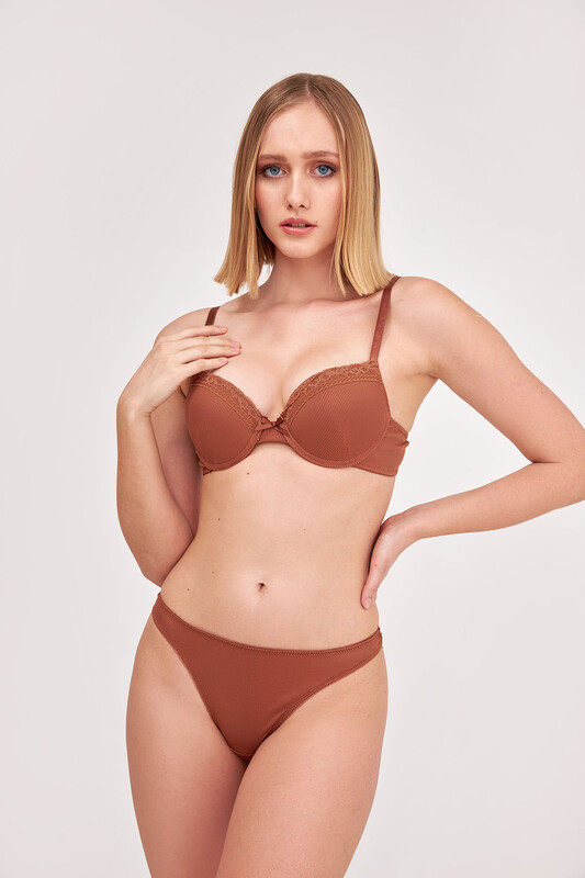Kahverengi Mooi Hafif Destekli Sütyen - LOYA