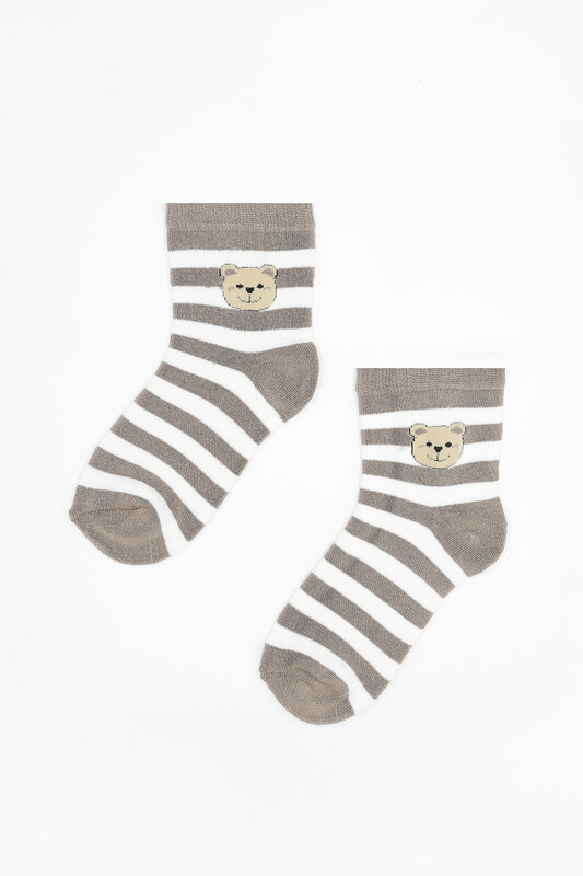 Kahverengi Teddy Bear Soket Çorap - Thumbnail