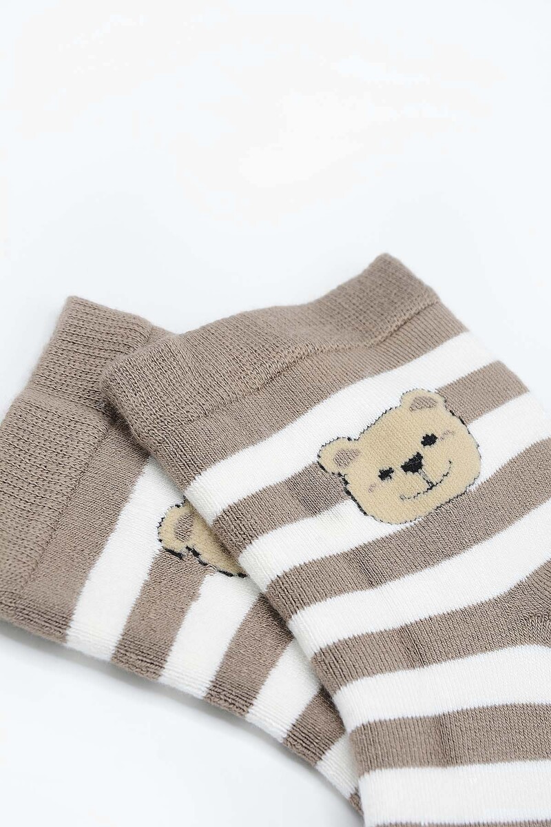 Kahverengi Teddy Bear Soket Çorap - 2