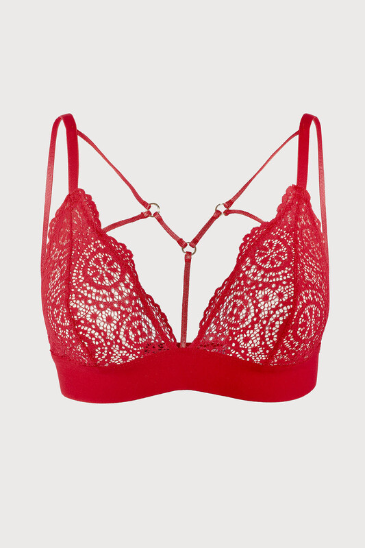 Kırmızı Alanis Dantelli Üçgen Sütyen - LOYA