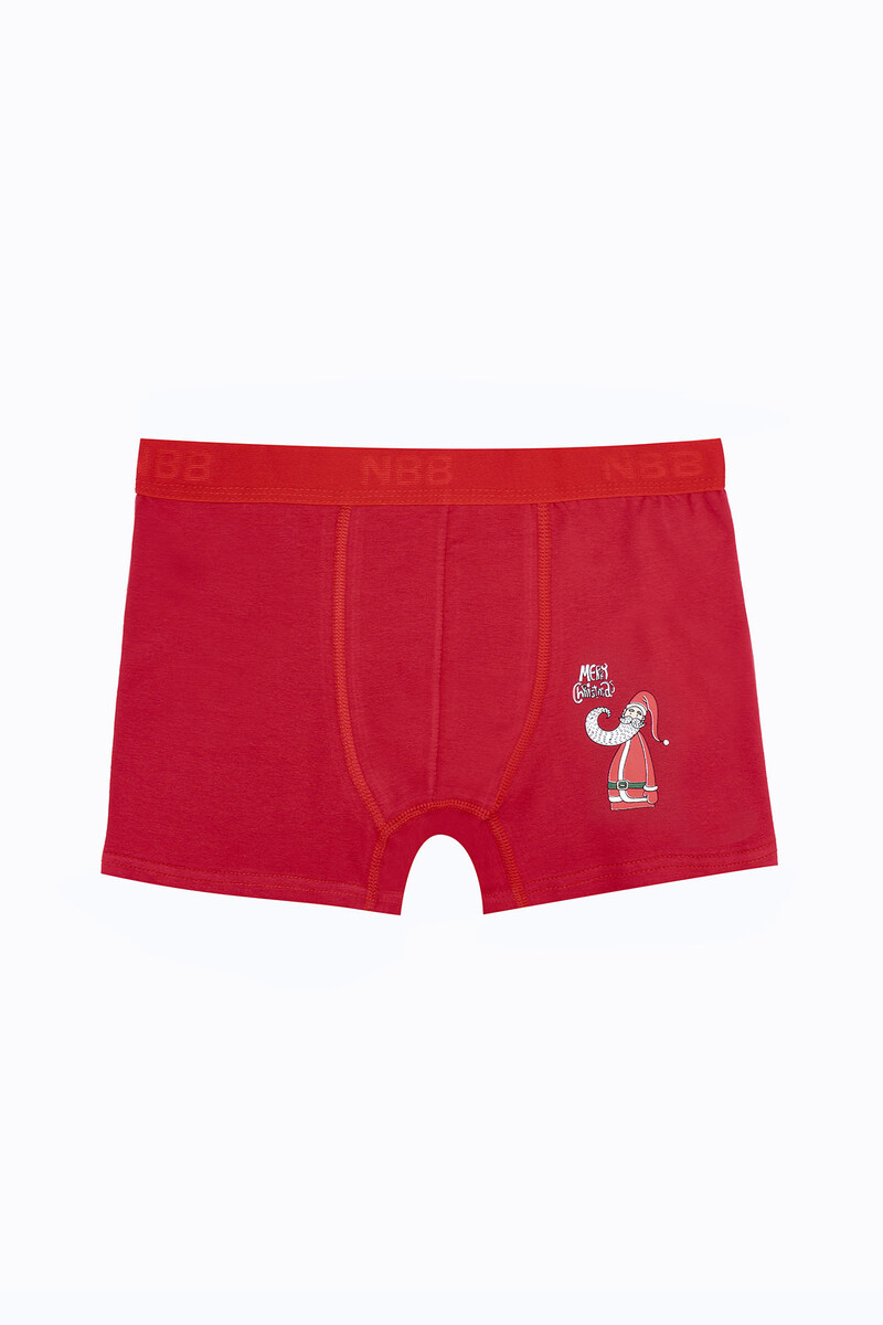 Kırmızı Merry Christmas Santa Claus Boxer - 2
