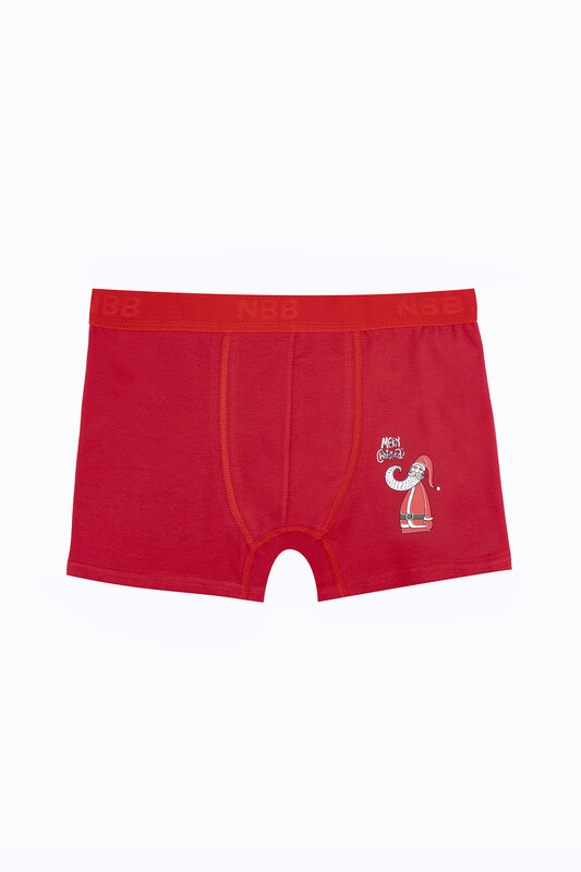 Kırmızı Merry Christmas Santa Claus Boxer - NBB