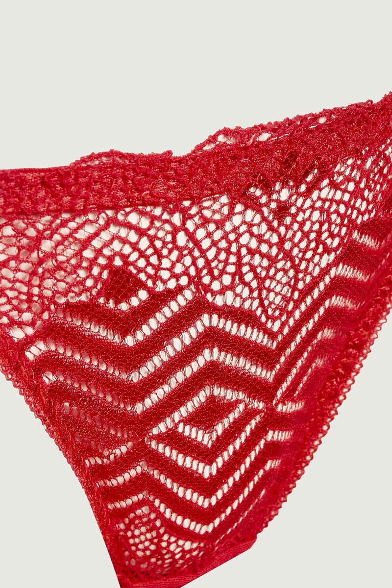 Kırmızı Crimson Dantelli Külot - 2