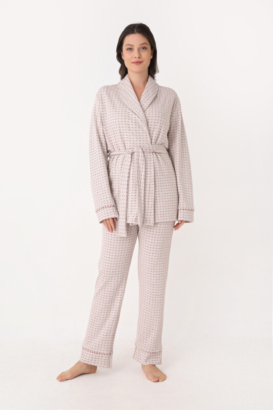 Kırmızı Sabahlık Pijama Takım - NBB