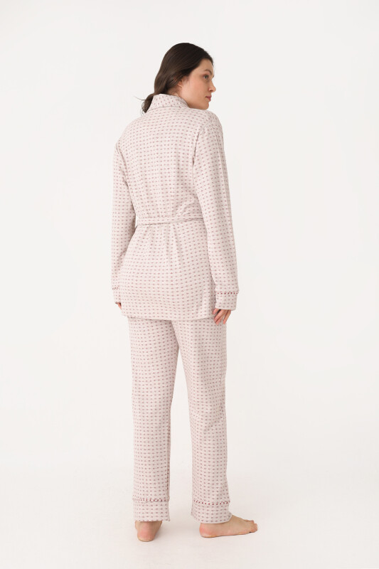 Kırmızı Sabahlık Pijama Takım - NBB