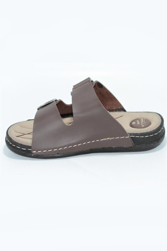 Koyu kahve Cırtlı Spor Taban Terlik - PIJAMONI