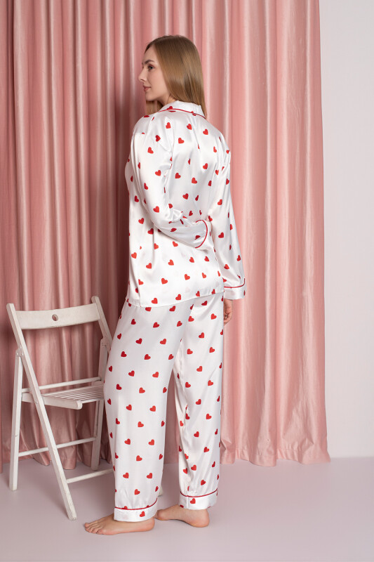 Krem Saten Pijama Takımı - JUMELLES