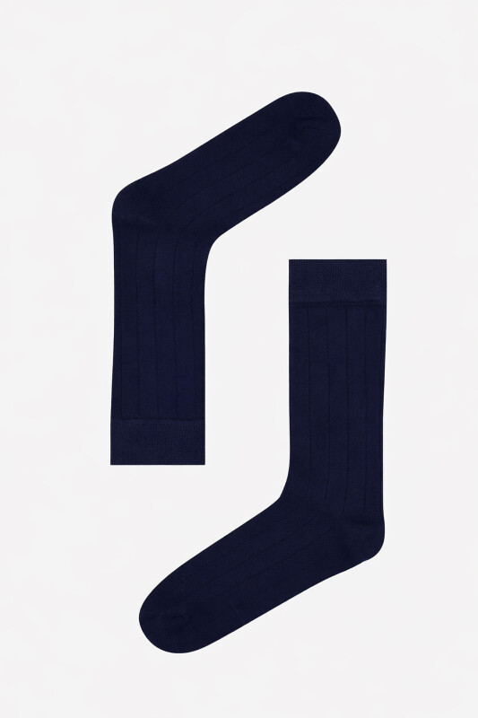 Lacivert Çizgi Desenli Çorap - NBB