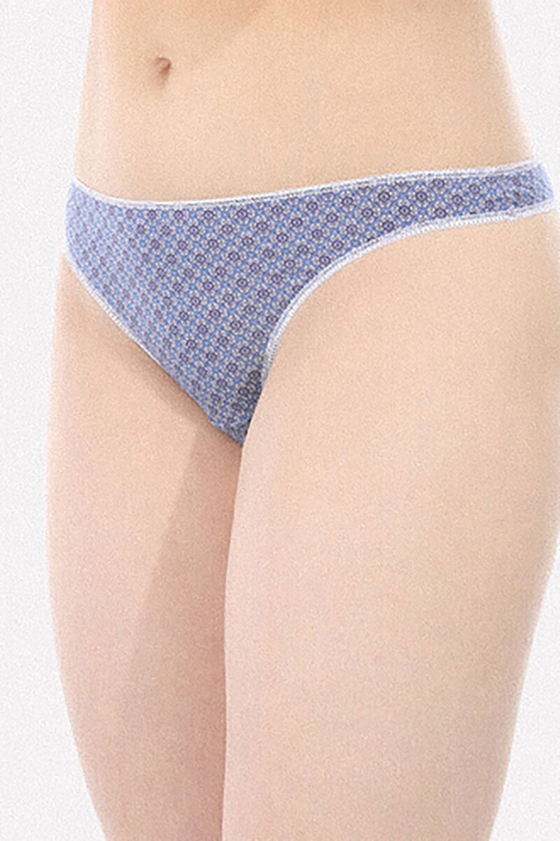 Lacivert Etnik Desenli String - 1