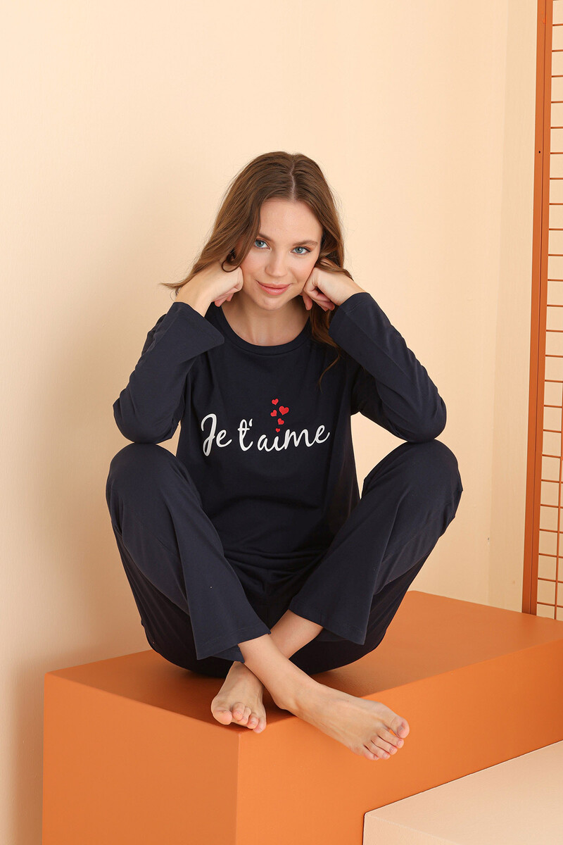Lacivert Heart Pijama Takımı - 1