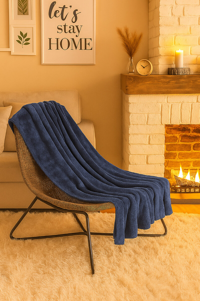 Lacivert Loya Home Wellsoft Tv Battaniyesi - 1