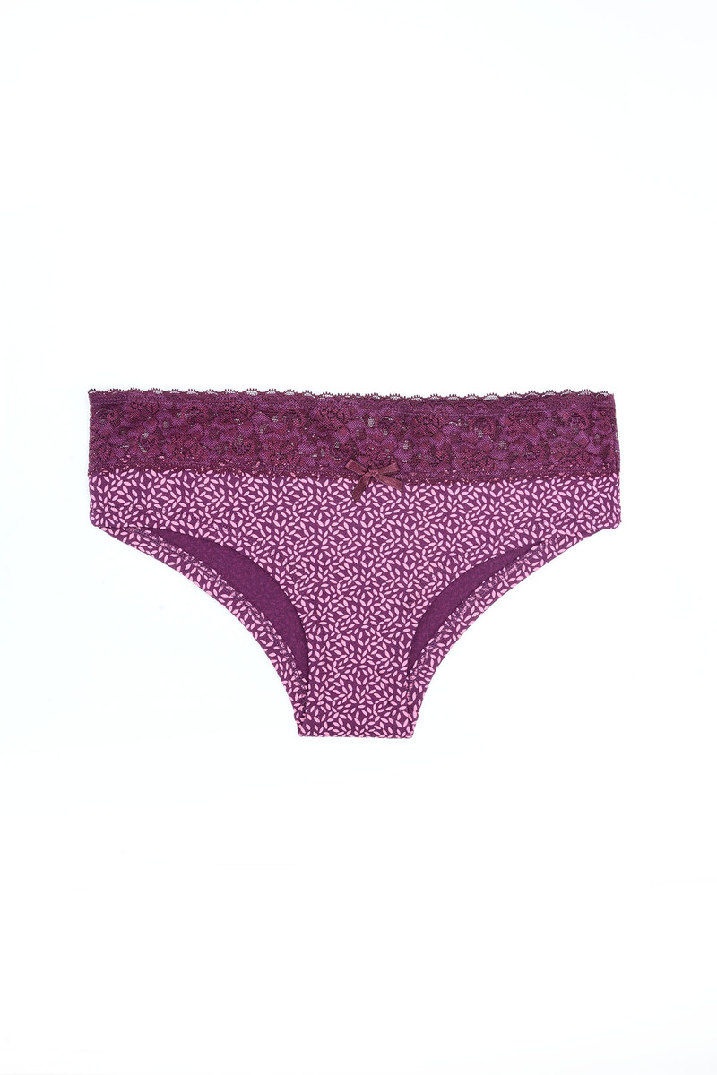 Lacivert Mor Beli Dantelli 2'li Hipster Külot - 3