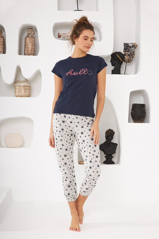 Lacivert Hello Star Pijama Takımı - 5