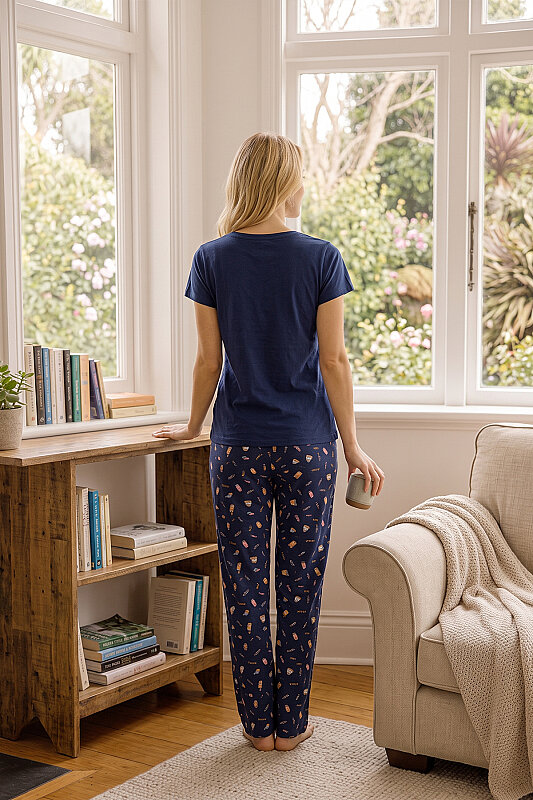 Lacivert Sleepy Happy Pijama Takımı - NBB
