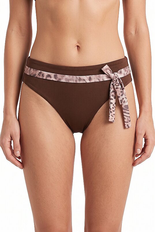 Leopar Bağlama Detaylı Tek Alt Bikini - LOYA
