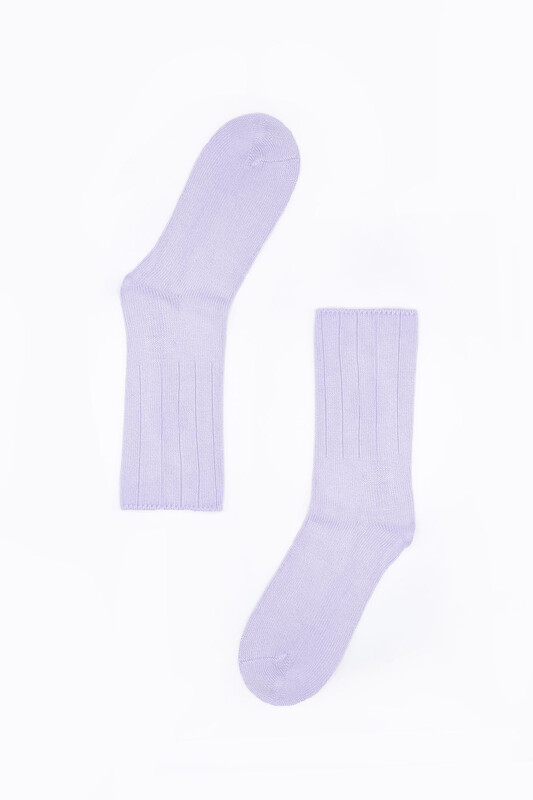 Lila Derby Soket Çorap - Thumbnail