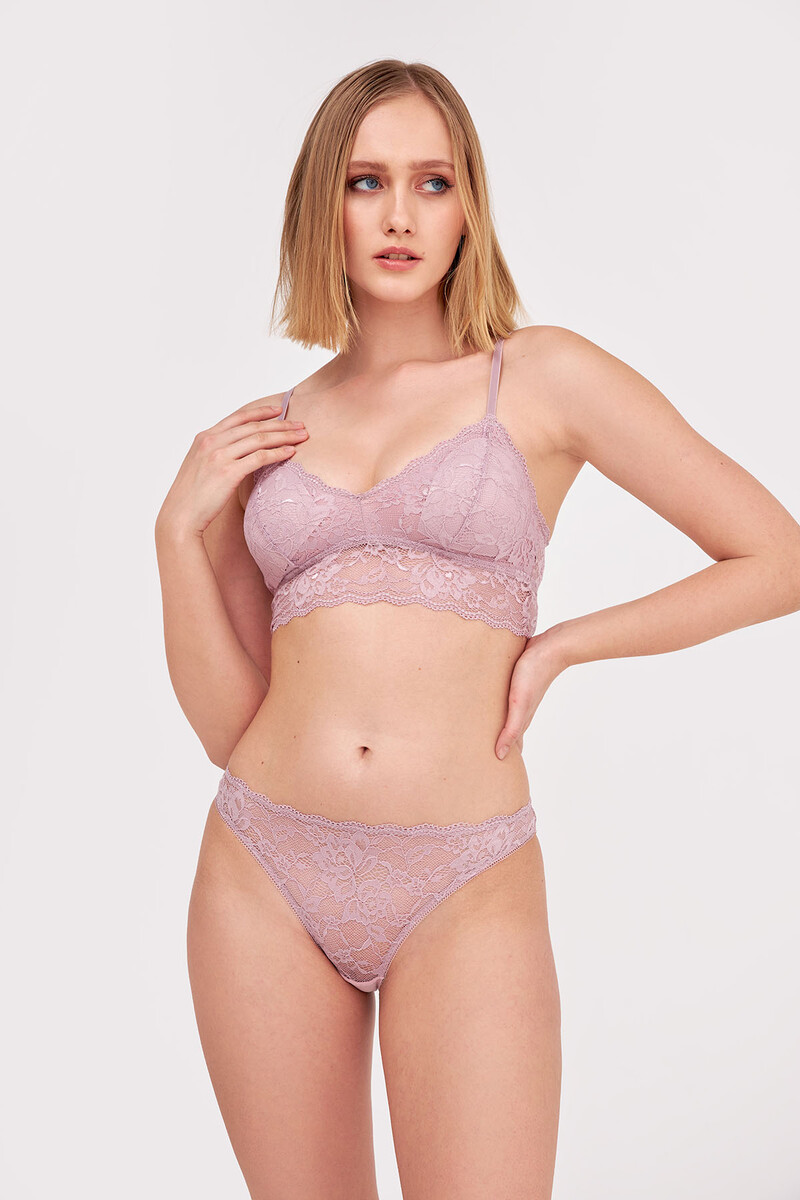 Lila Desteksiz Bralet Takım - 1