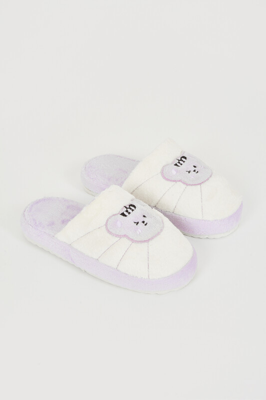 Lila Eğlenceli Figür Ev Terliği - NBB