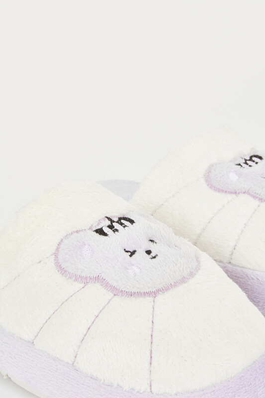 Lila Eğlenceli Figür Ev Terliği - NBB