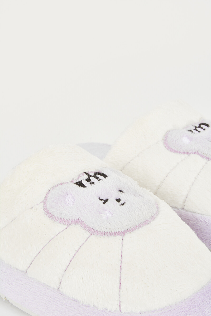 Lila Eğlenceli Figür Ev Terliği - 2