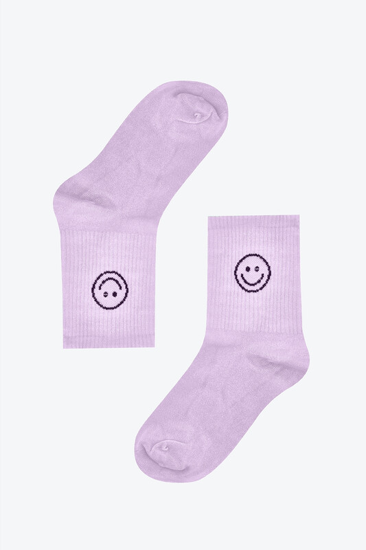 Lila Smile Bamboo Soket Çorap 