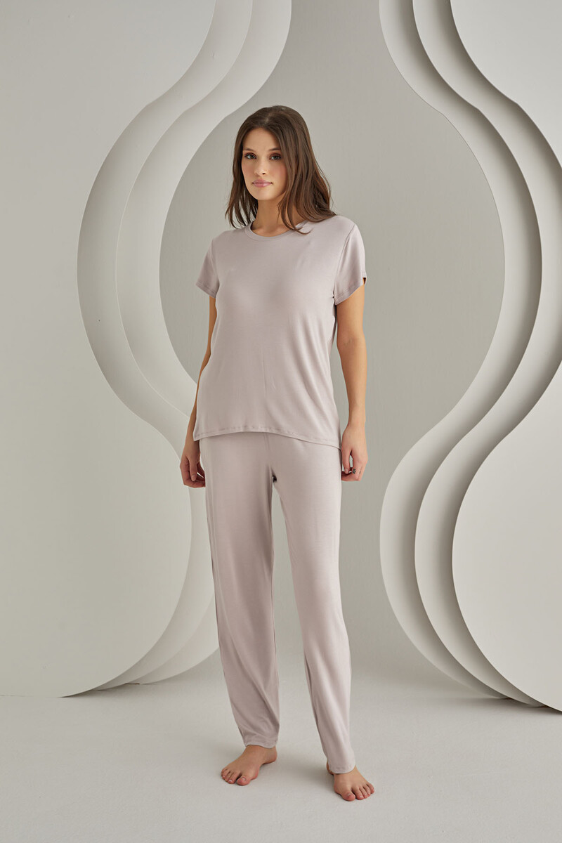 Lila Viskon Sütyenli Pijama Takımı - 2